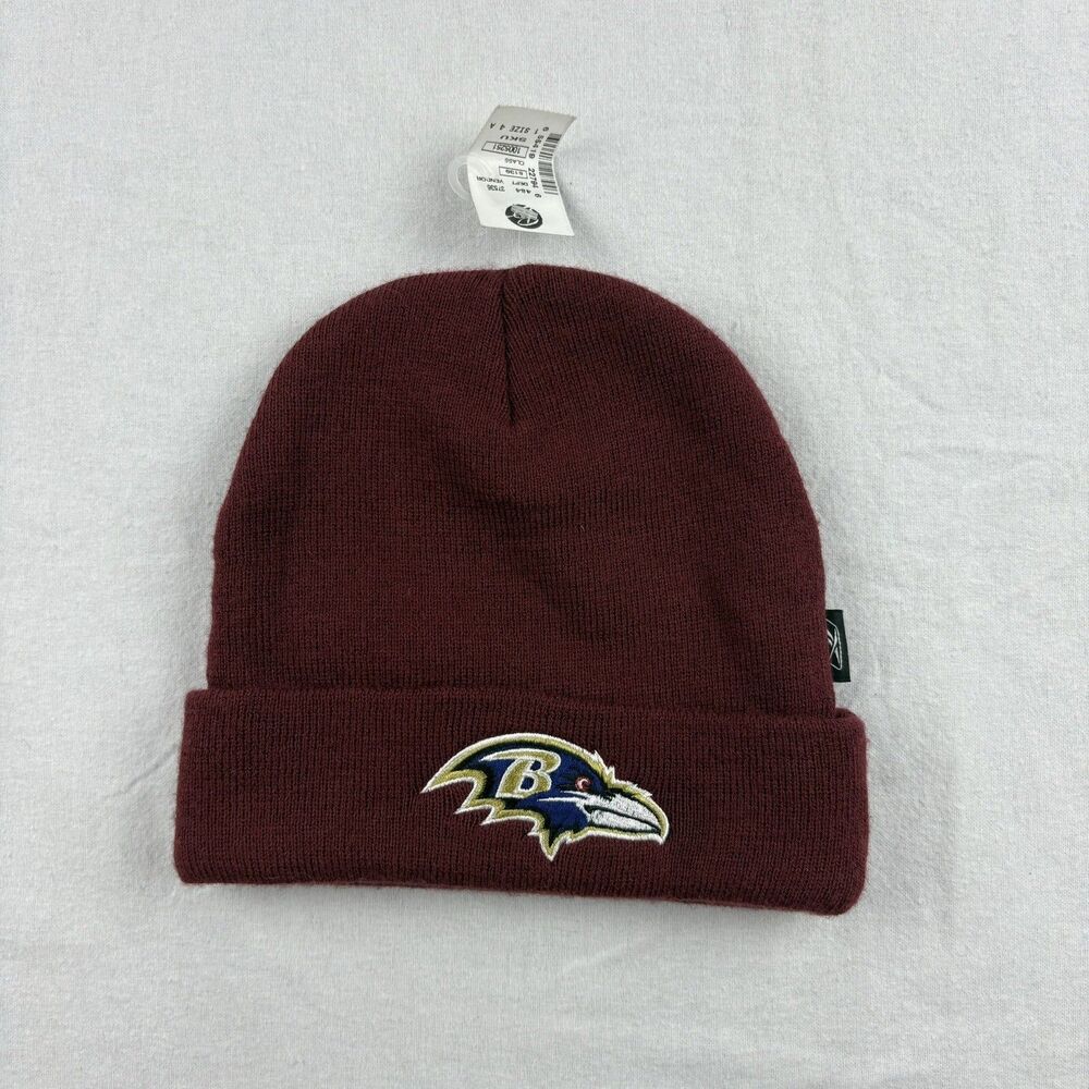 Baltimore Ravens Reebok Winter Knit Hat Beanie Burgandy New With Tags